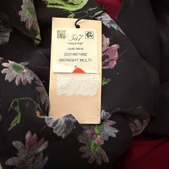NWT Cinq à Sept Midi | Laure Dress Midnight Multi size 8-D7 - Picture 6 of 7
